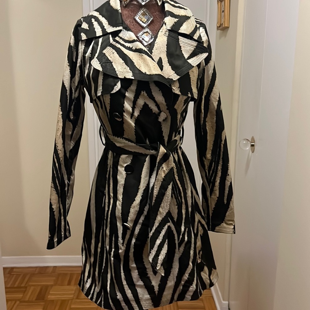 Roberto Cavalli for h&m zebra trench. Size 4